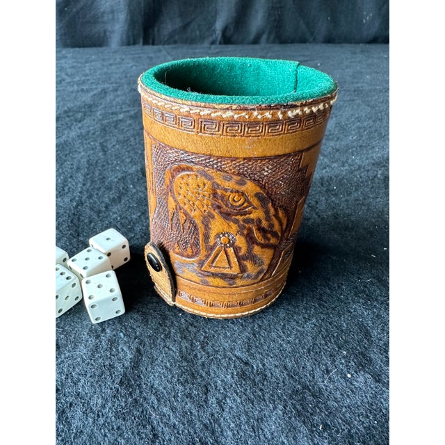 1960s Custom Leather Dice Cup For Sale - Image 4 of 7