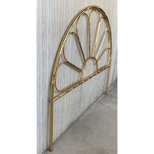 Mid-Century Modern Italian Faux Bamboo Gilt Metal Queen Headboard For Sale - Image 18 of 18