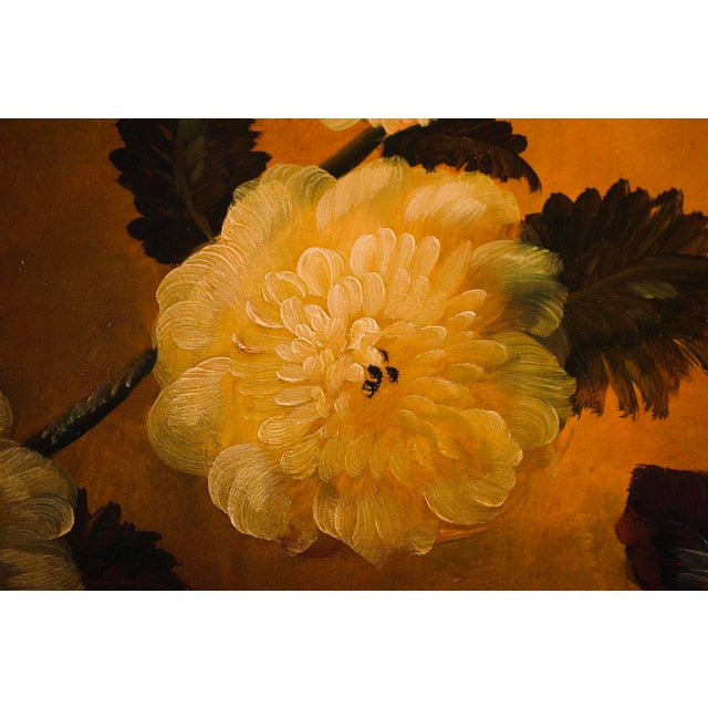 Screen composed of six painted panels, representing a still life (bouquet of flowers), work from the 70s/80s. Beautiful...