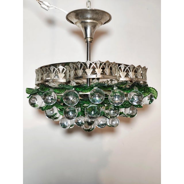 1970s Vintage Italian Crystal Ceiling Lamp, 1960s For Sale - Image 5 of 18