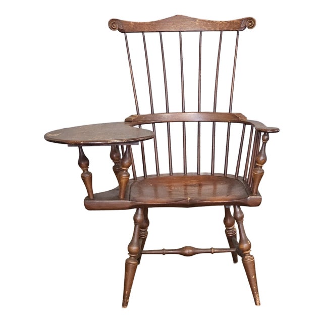 Dr Dimes Windsor Style Desk Writing Arm High Back Chair Bench Made New Hampshire For Sale
