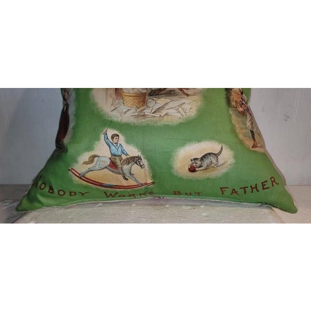 Folk Art Bandana Pillow "Nobody Works but Father For Sale - Image 3 of 6