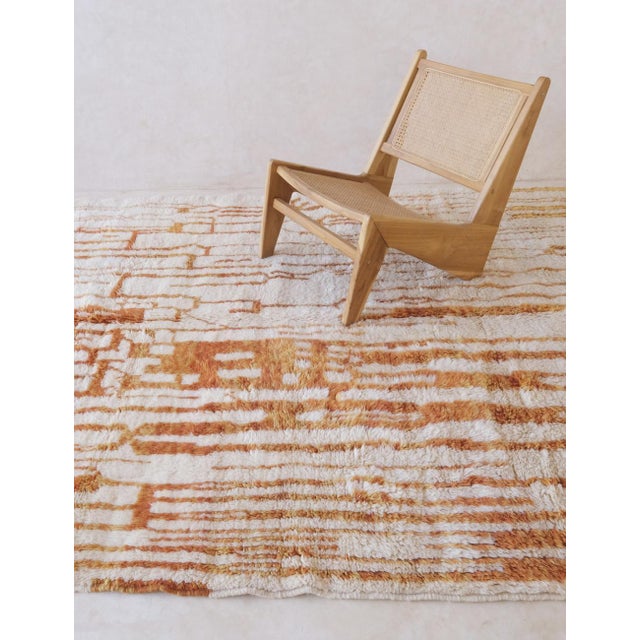 Contemporary Ivory & Terracotta Abstract Wool Rug - 10.2 X 7 Ft For Sale - Image 3 of 8