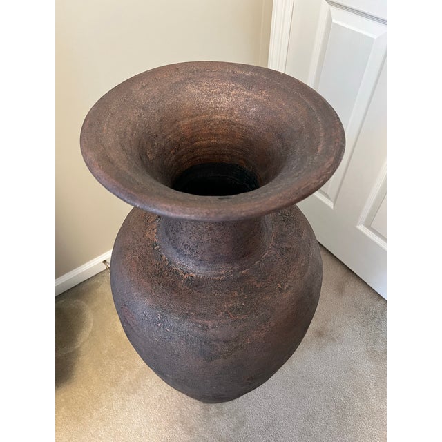 Extra Large 36” Vessel “Montaage” Brand Terracotta Floor Vase in Umbria Plum Glaze For Sale - Image 6 of 10