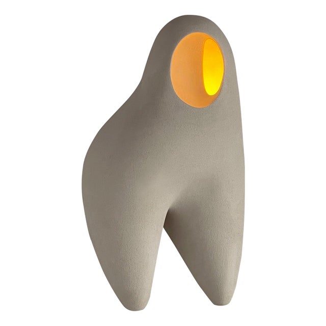 Nomad II:08 Table Lamp in White Sand Stoneware by Sofia Karnukaeva For Sale