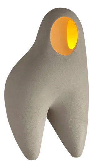 Nomad II:08 Table Lamp in White Sand Stoneware by Sofia Karnukaeva