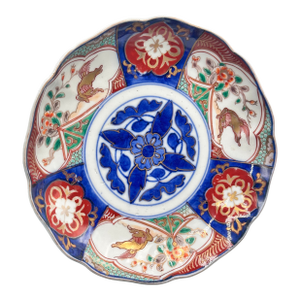 Antique Japanese Meiji Period Arita Imari Deep Plate Porcelain Hand-Painted