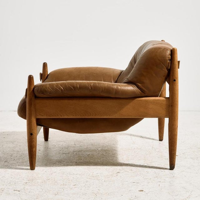 Danish Leather Lounge Chair, 1960s For Sale - Image 3 of 18