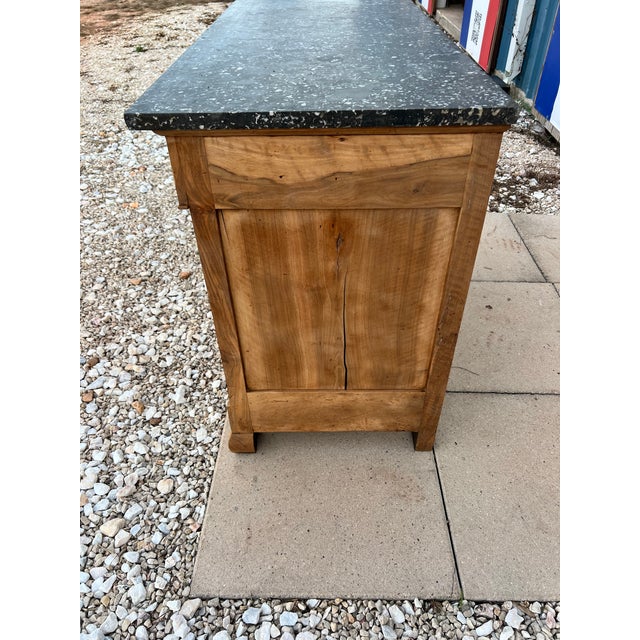 French 19th Century Louis Philippe Bleached Solid Walnut Marble Top Commode For Sale - Image 10 of 12