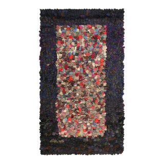 Antique Hooked Rug With Abstract Polychromatic Patterns | Rug & Kilim For Sale