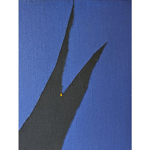 Textile Emmanuel Araujo "Circulet 3" Contemporary Blue & Black Geometric Hard-Edge Abstract Painting, 2014 For Sale - Image 7 of 9