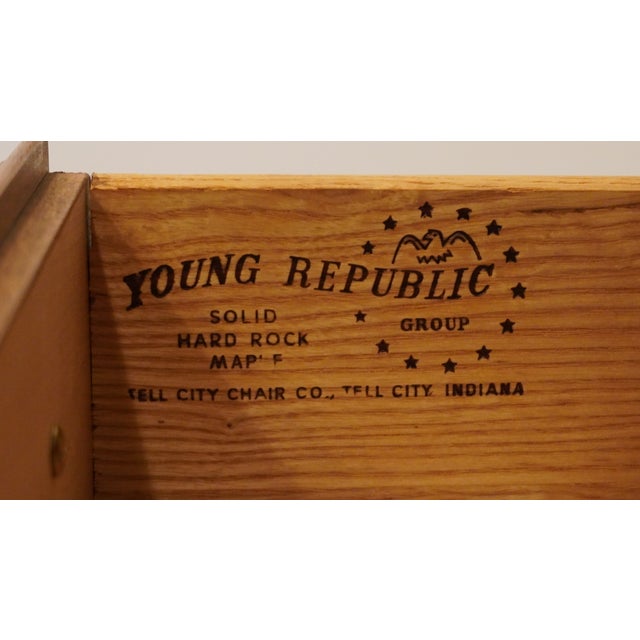 Brown Tell City Solid Hard Rock Maple Colonial Style 52" Buffet W. China Cabinet 8390 - #48 Andover Finish For Sale - Image 8 of 12