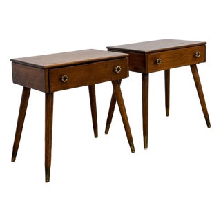 Pair of Vintage Atomic Nightstands Retro Bedside Tables MCM End Tables For Sale