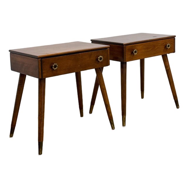 Pair of Vintage Atomic Nightstands Retro Bedside Tables MCM End Tables For Sale