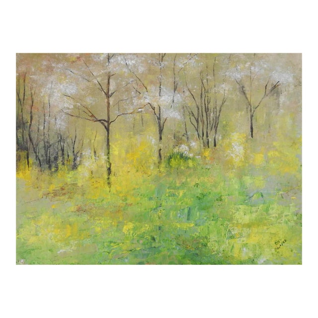 Late 20th Century Sunny Impressionist Forest Glen Painting For Sale