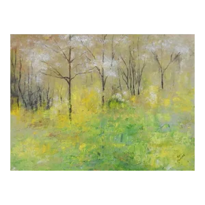 Late 20th Century Sunny Impressionist Forest Glen Painting