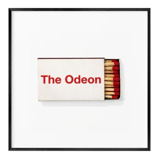 The Odeon Nyc Framed Vintage Matchbox Cover Art Glicée Reproduction Print With Black Metal Frame For Sale