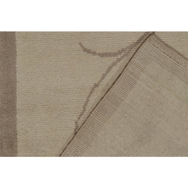 Rug & Kilim’s French Deco Style Rug in Beige-Brown and White Patterns For Sale In New York - Image 6 of 6