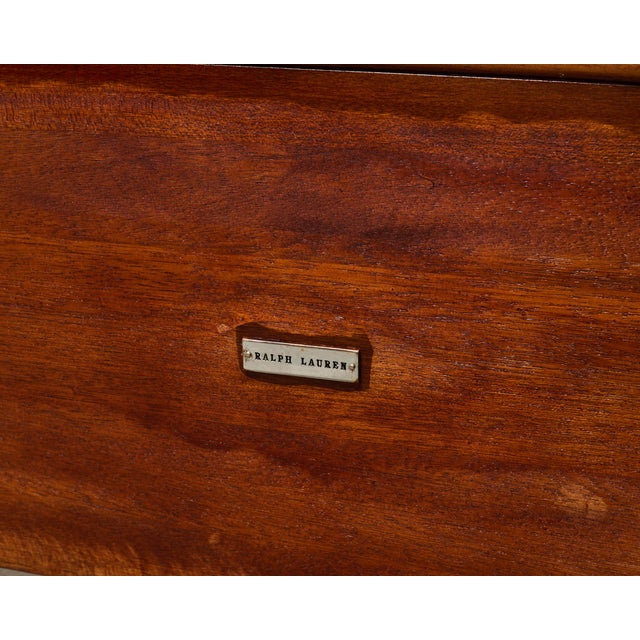 Ralph Lauren Villa America Mahogany Rattan Gondola Sleigh Bed For Sale - Image 11 of 18
