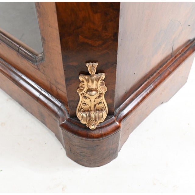 Brown Victorian Pier Display Cabinet in Walnut, 1860s For Sale - Image 8 of 9