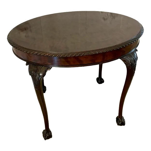 Antique Carved Mahogany Centre Table For Sale