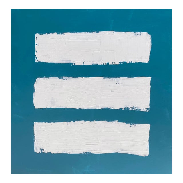 Sarah Trundle, Large Contemporary Abstract Painting, "Trio: In Blue" For Sale