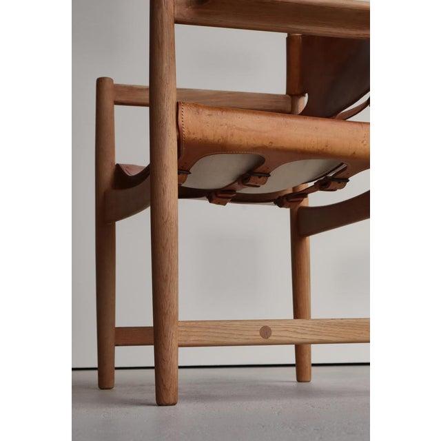 Model BM3238 Spanish Armchairs in Oak and Leather by Børge Mogensen for Fredericia, 1970s, Set of 2 For Sale - Image 13 of 18