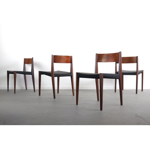 Black Set of 4 Cado "Pia' Danish Modern Dining Chairs in Black For Sale - Image 8 of 8