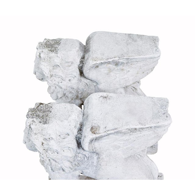 Vintage Stone Garden Lion Pedestals, 1920, Set of 2 For Sale - Image 9 of 10