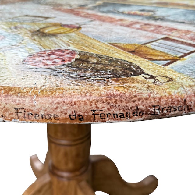 2010s Italian Hand-Painted Volcanic Stone Table For Sale - Image 5 of 12