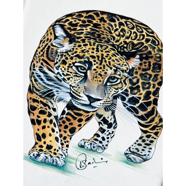 Realism Original Hand-Painted Realism Leopard Painting in an Italian Antique Frame For Sale - Image 3 of 10