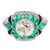 Contemporary Art Deco Style 2.05 Carat Diamond Emerald Onyx Platinum Engagement Ring, Size 6 For Sale - Image 3 of 6