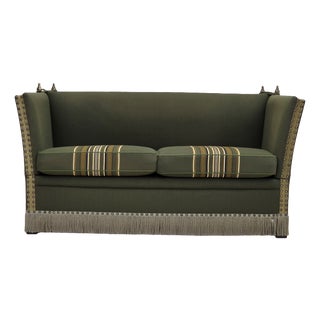 Danish 2-Seater Drop-Arm Spanish Sofa in Furniture Wool, 1970s For Sale