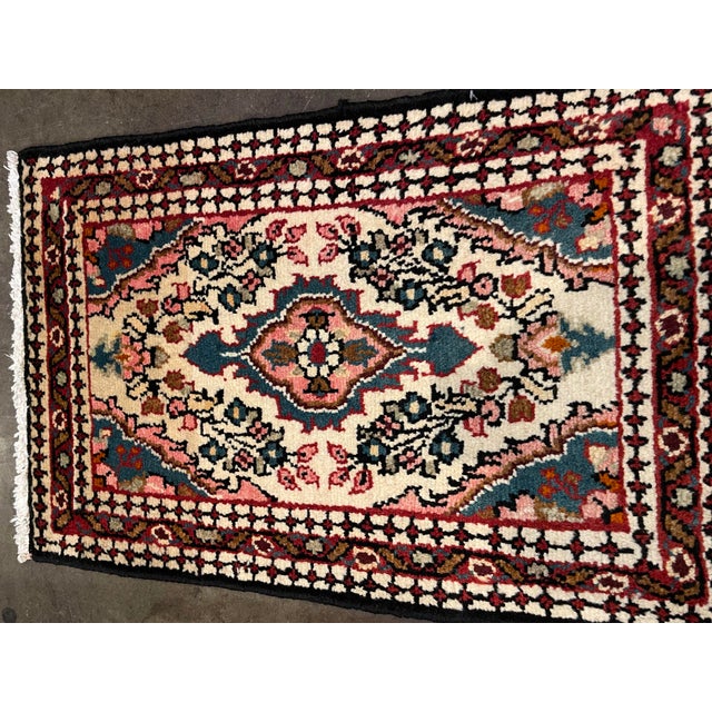 Traditional 1990s Handwoven Persian Hamedan Area Rug 1'7" X 2'4" For Sale - Image 3 of 4