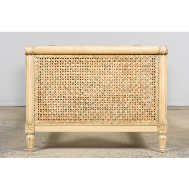 Early 20th Century French Louis XVI Style Painted Cane Daybed For Sale - Image 11 of 18