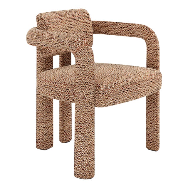 Double Arch Dining Chair in Beige Cotton Velvet from Insidherland For Sale