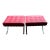 Authentic Design Within Reach Barcelona Stools – Red Tufted Leather & Chrome X‑Base – Set of 2 For Sale