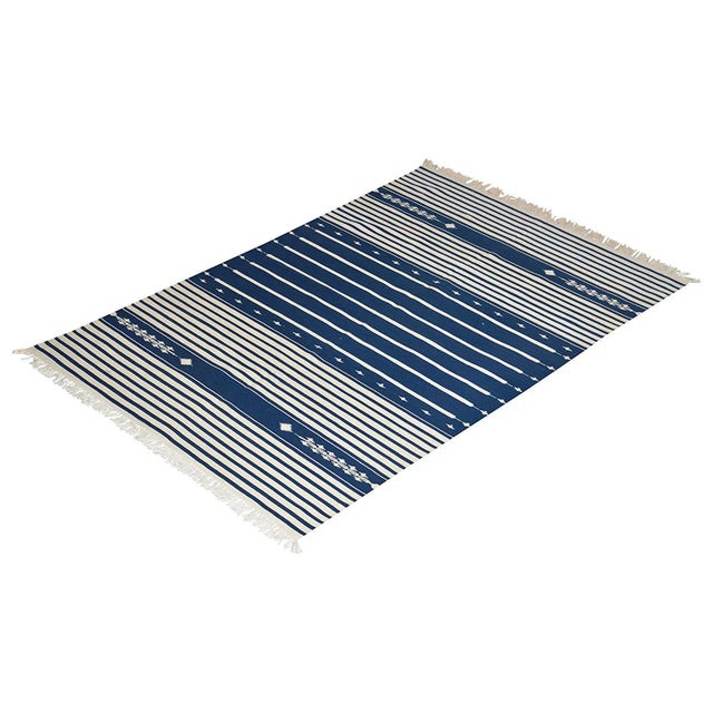 Not Yet Made - Made To Order Yarrow Rug, 4x6, Navy Blue & White For Sale - Image 5 of 5