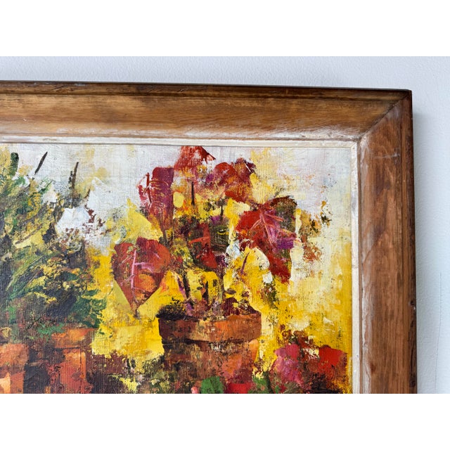 Wood Vintage Floral Still Life Oil on Canvas Painting by B. Spencer, Framed For Sale - Image 7 of 12
