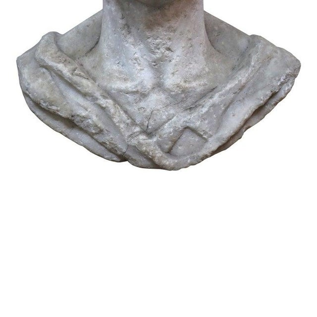 Grand Tour Marble Roman Emperor Augustus Bust C1850 For Sale - Image 4 of 11
