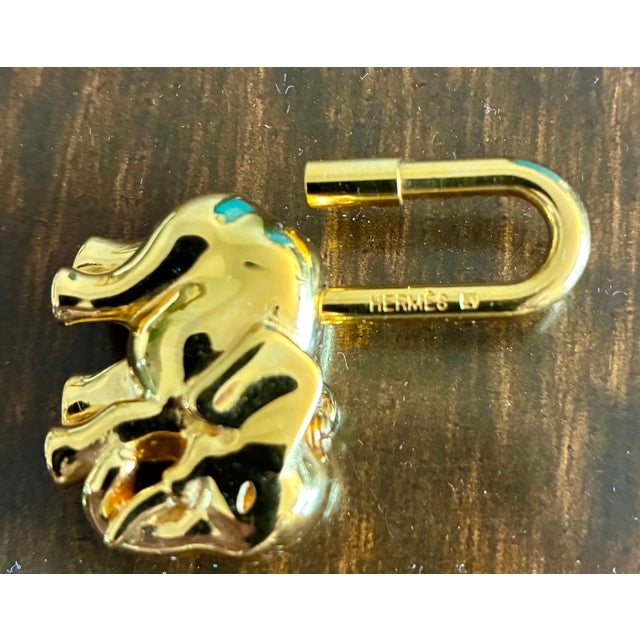 1990s 1990s Hermes Gold Plated Elephant Cadenza With Hermes Necklace For Sale - Image 5 of 9