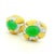 1970s 18k Gold Jade and Diamond Statement Clip-on Earrings, Pair For Sale - Image 9 of 10