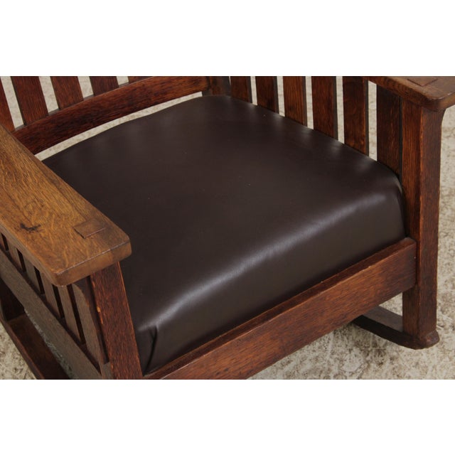 L&jg Stickley Antique Mission Oak Rocking Chair For Sale - Image 10 of 17