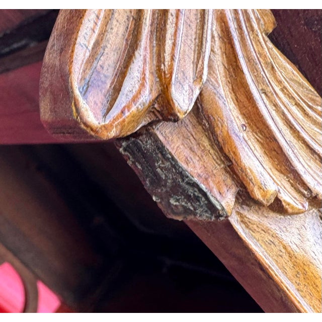 Pair Antique Carved Chinese Chippendale Faux Bamboo Fretwork Banded Inlay Single Drawer Hall Foyer Console Tables For Sale - Image 12 of 12