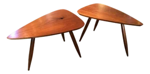 1960s Two Walnut Table Studio Made By Phillip Llyod Powell