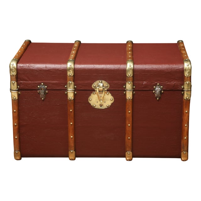 Red Arched Mail Trunk For Sale