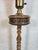 Vintage MCM Torchiere Style Wooden & Brass Floor Lamp Milk Glass Shade For Sale - Image 10 of 10