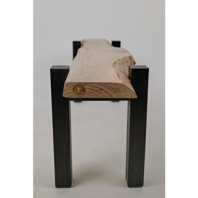 Live Edge Walnut and Oak Bench by Logniture For Sale - Image 10 of 17