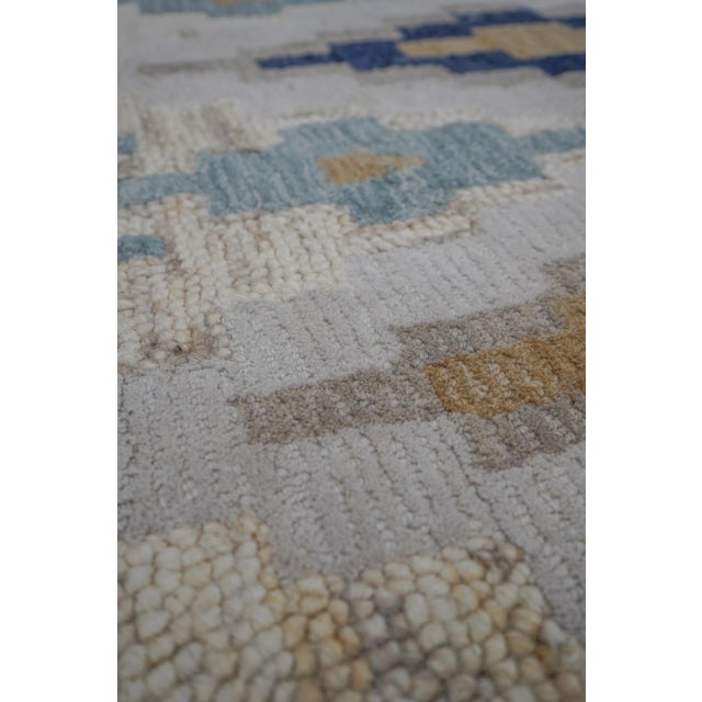 Modern Pottery Barn 100% Wool 8x10 Modern Geometric Design Rug For Sale - Image 3 of 9