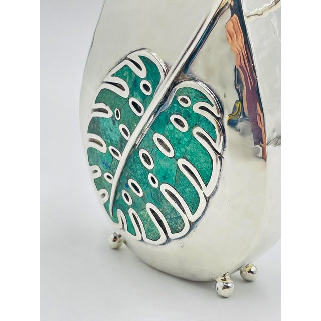 Vintage Silver & Malachite Vase by Emilia Castillo, Mexican Modernism For Sale - Image 14 of 17